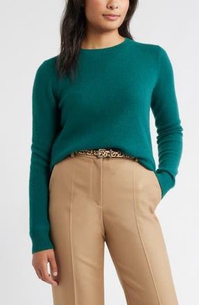 Caslon Cashmere Crewneck Sweater in Green Pinecone at Nordstrom Rack, Size Small