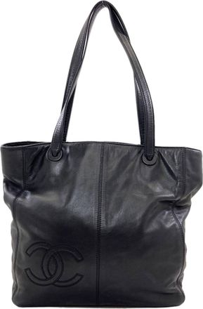 Chanel Black Leather Tote Bag (Pre-Owned)