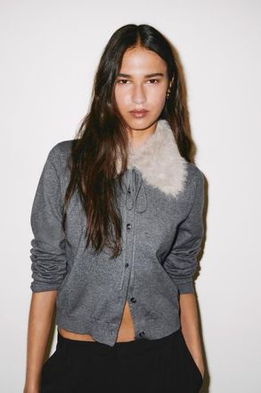H&M Collared Cardigan in Dark Gray at Nordstrom, Size Xx-Large
