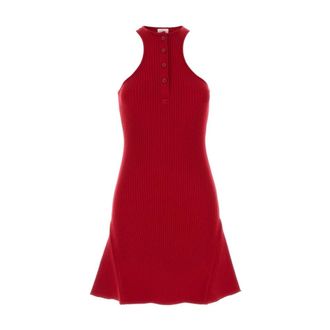 Courr&egrave;ges Abito in maglia con scollo allamericana a coste - - Dresses - Donna - Rosso - S