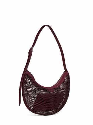 Alaia Womens Shoulder Bag Demi Lune Burgundy Lambskin