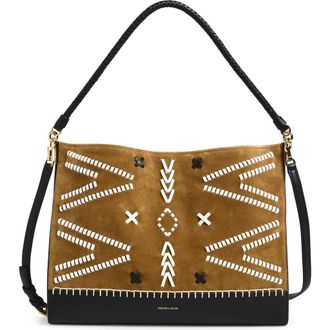 Veronica Beard Veronica Motif Suede & Leather Hobo in Acorn Multi at Nordstrom