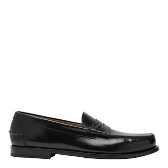 Prada Loafers, male, Black, Size: 9 1/2 US Triangular Plaque Loafer