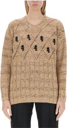 Cormio Oversize Fit Jersey - Dames - Ronde hals truien - Beige - M - Wol - Truien & Vesten