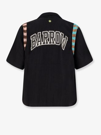 Barrow Viscose Blend Logo Embroidered Shirt - Black