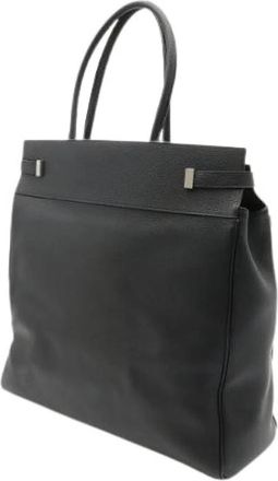 Saint Laurent Pre-owned Manhattan Leren Tote Bag - Dames - Vintage Shopper - Zwart - ONE Size - Leer - Vintage