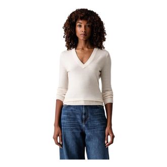 Guess Priscilla V-hals trui - Dames - Truien - Beige - Maat: M Wol