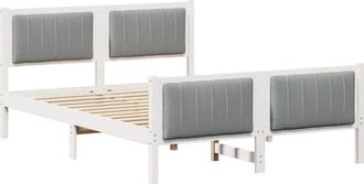 vidaXL Estructura De Cama Con Cabecera Y Gris Claro 140 X 200 Cm Vidaxl