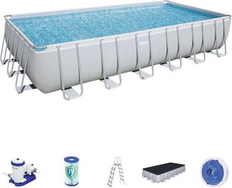 Bestway Piscina Pvc Rect 732x366x132cm Cart 30045lt Power Steel Best