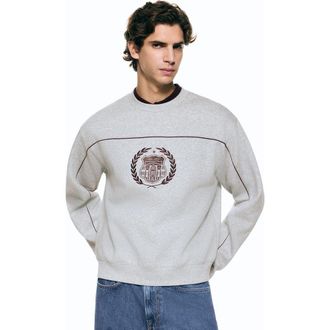 H&M Loose Fit Sweatshirt in Gray Melange at Nordstrom, Size Xx-Large