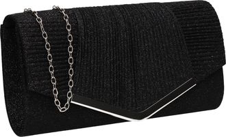 Swankyswans Emma Womens Sparkly Shiny Party Prom Wedding Evening Clutch Bag Purse (Black)