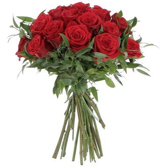 Kentis Bouquet di 24 Rose Rosse a Stelo lungo 50 cm