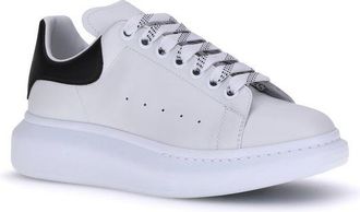 Alexander McQueen Mens White Calf Leather Bos Taurus Platform Sneakers