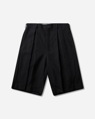 Comme Des Gar&ccedil;ons Men s Wool Pleated Shorts Black