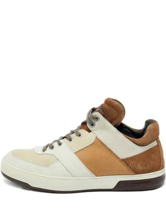 Ferragamo Monroe nubuck leren sneakers - Beige
