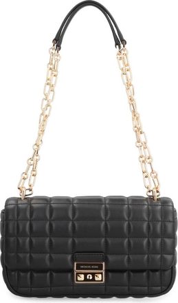 Michael Kors Gewatteerde leren schoudertas met kettingriem - Dames - Schoudertassen - Zwart - ONE Size - Leer - Tassen