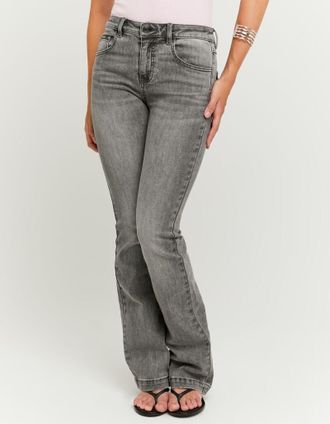 Tally Weijl Bootcut-Jeans TALLY WEIJL SPADEBOOTY, Damen, Gr. 36, N-Gr, grau (light grau wash), Denim/Jeans, Obermaterial: 90% Baumwolle, 8% Polyester, 2% Elasthan