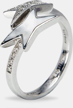 Mauboussin Etoile De Vie Mother Of Pearl Diamonds 18K White Gold Ring