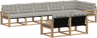 vidaXL Conjunto De Sof&aacute;s De Exterior 8 Uds. Blanco Y Gris Claro Vidaxl