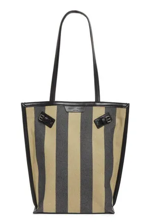 Proenza Schouler North/South Days Stripe Canvas Tote in Moss/Black at Nordstrom