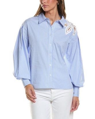 Gracia Embroidered Stripe Shirt