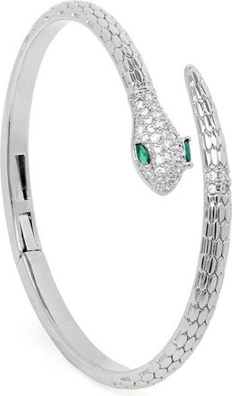 Saachi Saachi Serpent Sparkle Hinged Cuff Bracelet