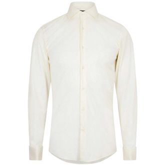 HUGO BOSS Mens H-Hank Oxford Long-Sleeved Formal Shirt (Natural) - Size 14.5 inch