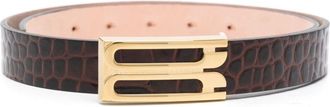 Victoria Beckham Cintura con effetto coccodrillo - Marrone