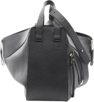 Loewe Pre-owned Hammock Small Leather 2way Bag - Dames - Vintage Handtas - Zwart - ONE Size - Leer - Vintage