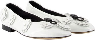 Cecilie Bahnsen Womens Brielle Ballet Flat White Leather