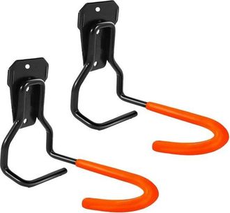 OEM Juego De 2 Ganchos Para Bicicletas, Soportes De Hierro Para Bicicletas, Robustos Soportes De Pared En Forma De L Para Bicicletas, Color Naranja