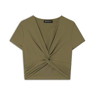 Freddy Kurzarmshirt FREDDY top S25WTWT14, Damen, Gr. L, gr&uuml;n (aloe), Obermaterial: 73% Polyamid PA. 27% Elasthan EL., Shirts Kurzarmshirt