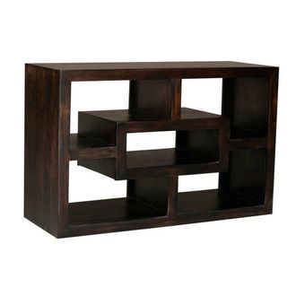 Jaipur Furniture Yoga Straight TV Unit - Mango Wood - L40 x W110 x H70 cm - Dark Finish in Brown