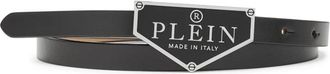 Philipp Plein Leather Belt Iconic - Dames - Riemen - Zwart - 95 CM - Leer - Accessoires