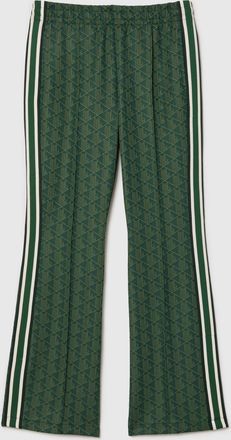 Lacoste Womens Flared Monogram Sweatpants in Green - Size 8 UK