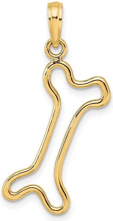 Diamond2Deal 14k Gold Cut-Out Polished Dog Bone Charm Pendant