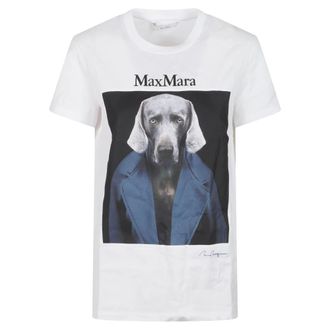 Max Mara Tops, Dames, Wit, XS, Katoen, MXMcalca T-shirt