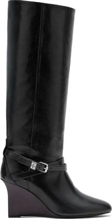 Ganni Stivali al ginocchio con fibbia - Nero