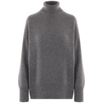 Brunello Cucinelli Sequin-embellished Roll-neck Jumper
