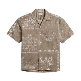 Woolrich Bowling Overhemd met Korte Mouwen - Heren - Korte mouwen Overhemden - Groen - S - Katoen - Overhemden