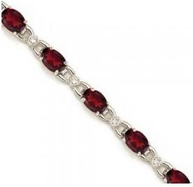 Allurez Diamond and Garnet Bracelet 14k White Gold (10.26 ctw)