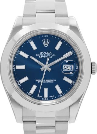 Rolex Pre-owned Rolex Datejust II Automatic Chronometer Blue Dial Mens Watch 116300 BLSO
