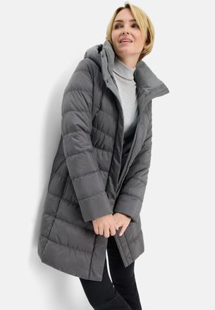 Fuchs Schmitt Steppmantel FUCHS SCHMITT Steppkurzmantel, Damen, Gr. 42, grau (anthrazit), Web, Obermaterial: 100% Polyester, clean, unifarben, regular fit lang, Run