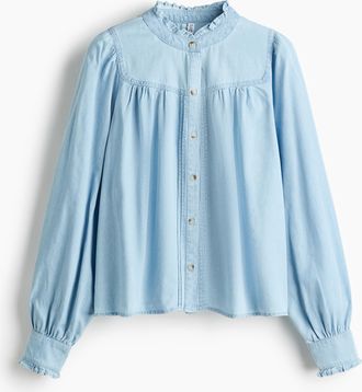 H&M Denimbluse mit Volants - Blue