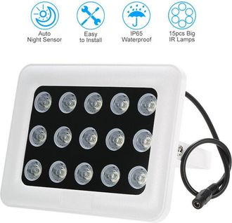 Trade Shop Trade Shop Traesio - Trade Shop - Illuminatore Faretto Infrarossi Per Telecamera 15 Led Ir 900 Lm Per Telecamere