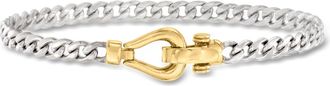 Ross-Simons Two-Tone Sterling Silver Curb-Link Bracelet