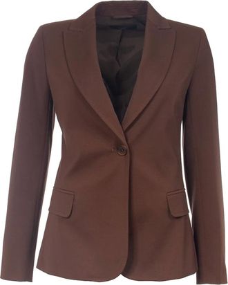 Max Mara Jassen, Dames, Bruin, M, Polyester, Blazer monopetto