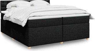 vidaXL Vidaxl - Cama Box Spring Con Colch&oacute;n Tela Negro 200x200 Cm
