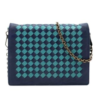 Bottega Veneta Pre-owned Cross Body Bags, female, Blue, Size: ONE SIZE Pre-owned Nappa Leather Crossbody Bag