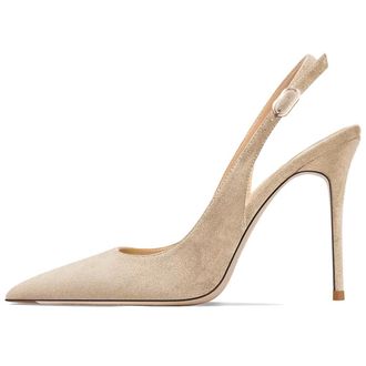 Generic Womens Patent Leather Slingback Stiletto Heels Pointed Toe Adjustable Buckle Strap High Heel Dress Shoes Classic Elegant Pumps for Formal Dinner & Wed